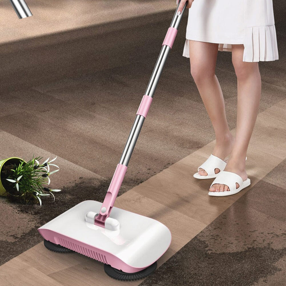 Hand Push Sweeper All-in-One Household Broom Dustpan Mop Machine Gift