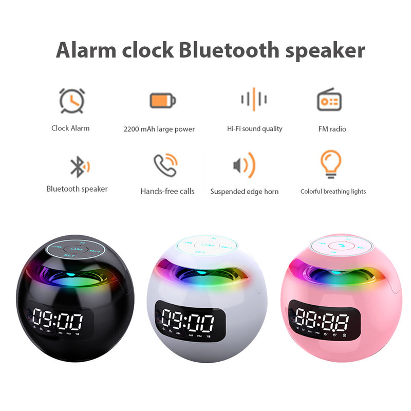 New Portable Wireless Alarm Clock with Bluetooth Speaker