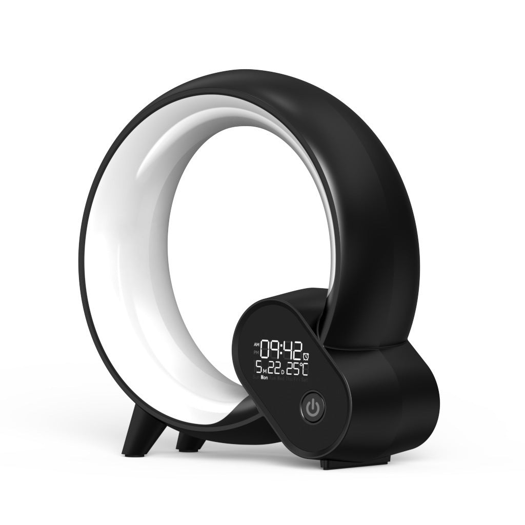 Creative Q Light Analog Sunrise Digital Display Alarm Clock with Bluetooth Speaker and Colorful Atmosphere Light