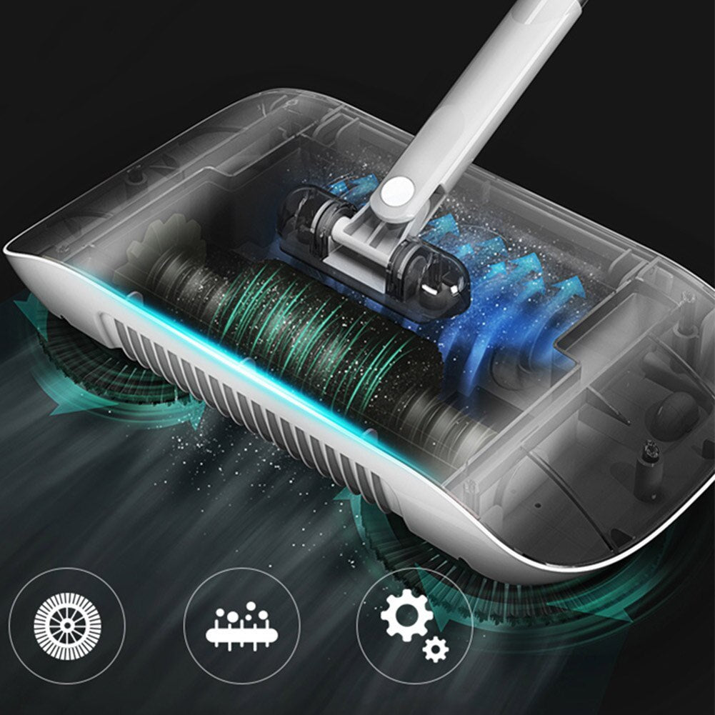 Hand Push Sweeper All-in-One Household Broom Dustpan Mop Machine Gift