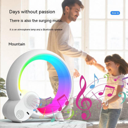 Creative Q Light Analog Sunrise Digital Display Alarm Clock with Bluetooth Speaker and Colorful Atmosphere Light