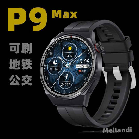 Match P9Max Smart Watch Waterproof Bluetooth Sports Round Screen Subway Bus Code GT4